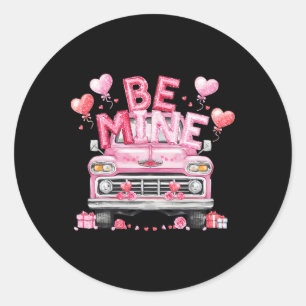 Funny Valentine Pink Lovely Car Womens Matching Va Classic Round Sticker