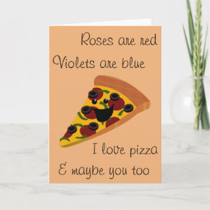 Funny Valentine Pizza Holiday Card