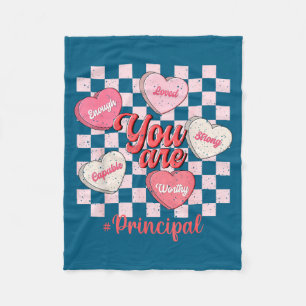Funny Valentine Principal Love Heart Fleece Blanket