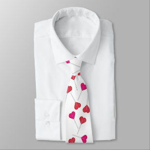 Funny Valentine Red Heart   Lollipop Pattern    Tie