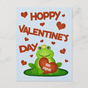 Funny Valentine 's Day Frog Prince Postcard