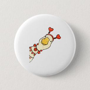 Funny Valentine Silly Gooses Duck Heart Love Match 6 Cm Round Badge