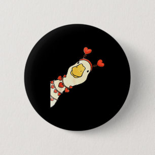 Funny Valentine Silly Gooses Duck Heart Love Match 6 Cm Round Badge