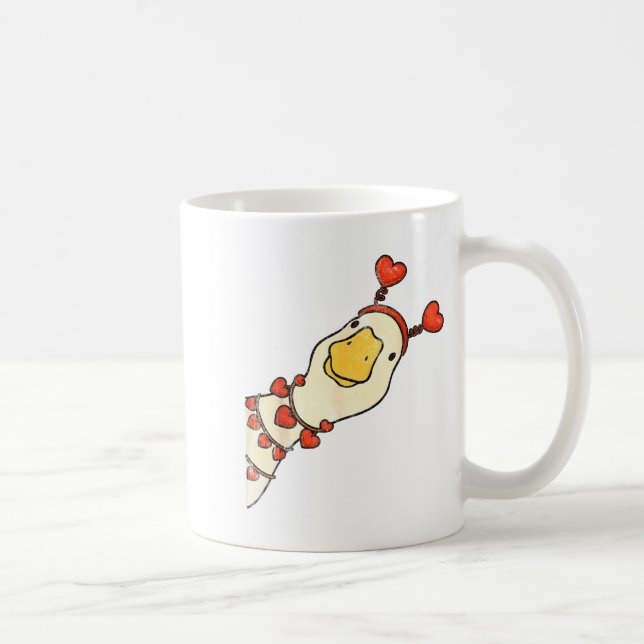 Funny Valentine Silly Gooses Duck Heart Love Match Coffee Mug (Right)