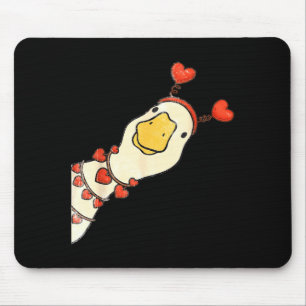 Funny Valentine Silly Gooses Duck Heart Love Match Mouse Mat