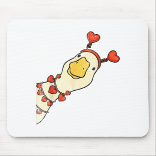 Funny Valentine Silly Gooses Duck Heart Love Match Mouse Mat