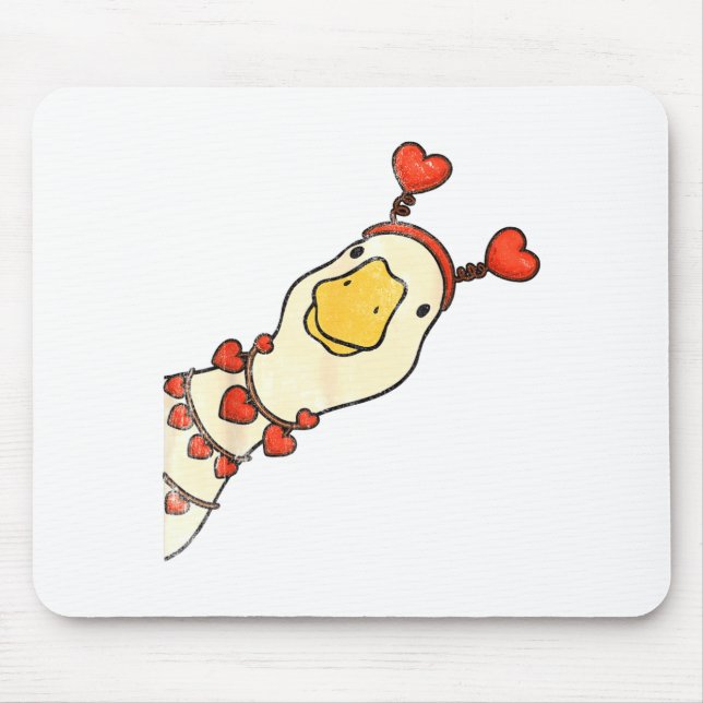 Funny Valentine Silly Gooses Duck Heart Love Match Mouse Mat (Front)