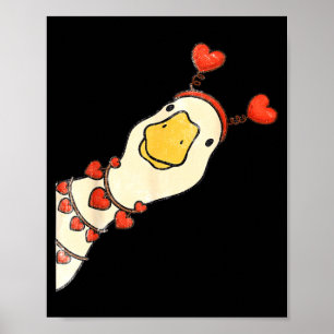 Funny Valentine Silly Gooses Duck Heart Love Match Poster