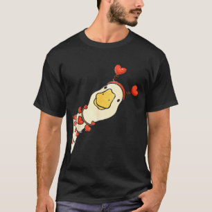 Funny Valentine Silly Gooses Duck Heart Love Match T-Shirt