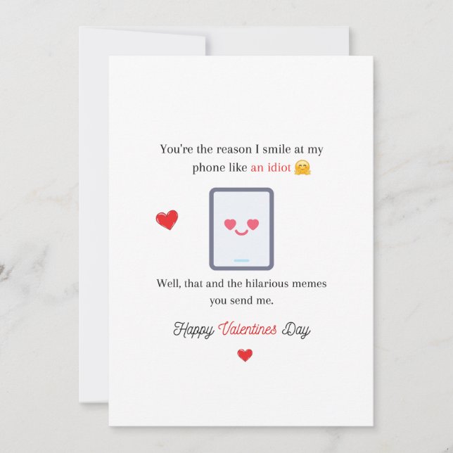 Funny Valentine Smiling Like an Idiot Card (Front)
