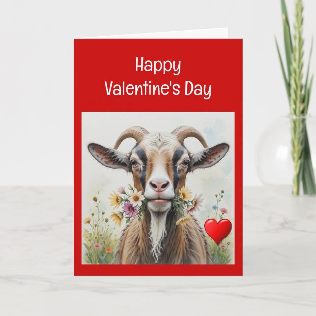 Funny Valentine to Old Goat, humour Holiday Card (Front)
