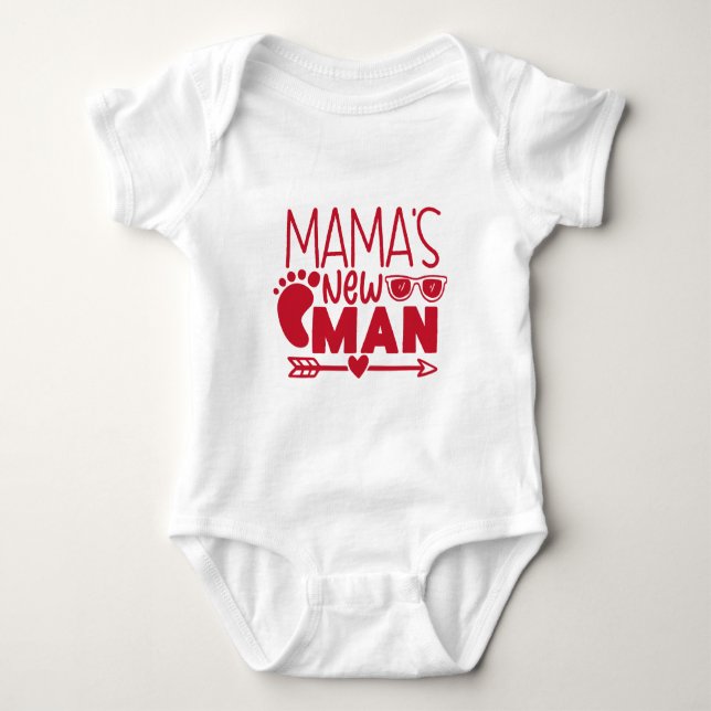 Funny Valentine Typography Baby Bodysuit (Front)