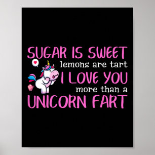 Funny Valentine Unicorn Poem Pun Gift Poster