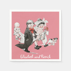 Funny Valentine Vintage Wedding Napkins