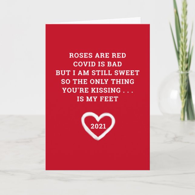 Funny Valentines 2021 Covid Poem Boyfriend Holiday Card (Front)