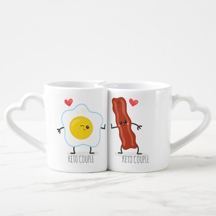 Funny Valentines Bacon and Eggs Keto Couple Coffee Mug Set | Zazzle
