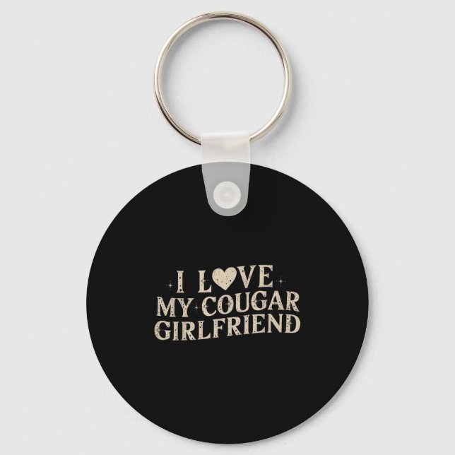 Funny Valentine's Day 2025 I Love My Cougar Girlfr Key Ring (Front)