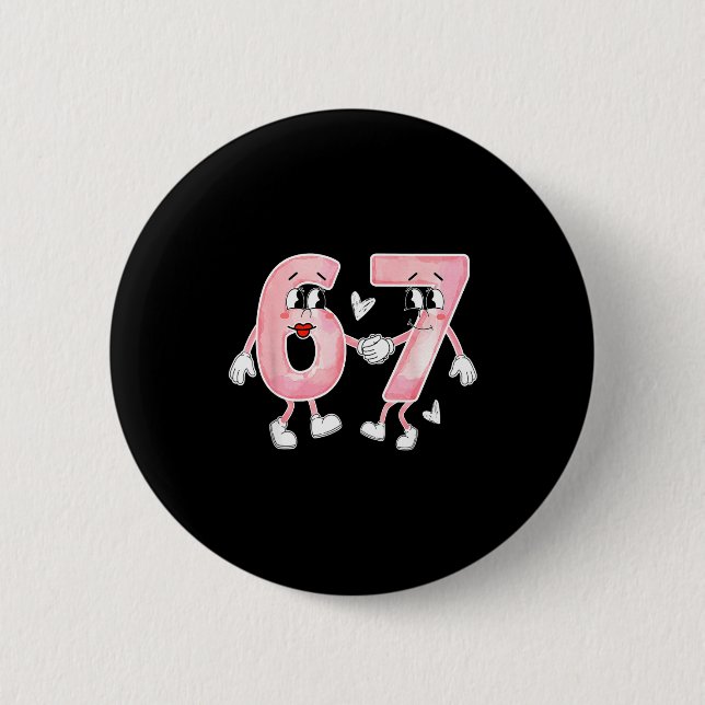 Funny Valentine's Day 6 7 Six Seven Meme Valentine 6 Cm Round Badge (Front)