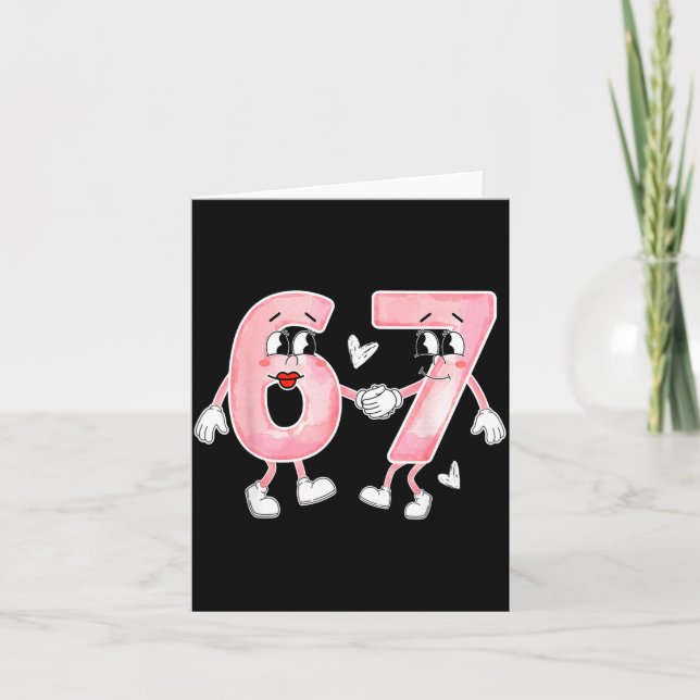 Funny Valentine's Day 6 7 Six Seven Meme Valentine Card (Front)