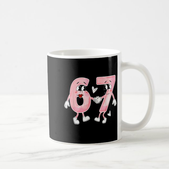Funny Valentine's Day 6 7 Six Seven Meme Valentine Coffee Mug (Right)