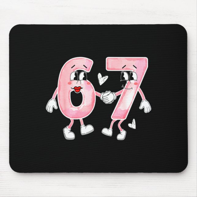 Funny Valentines Day 6 7 Six Seven Meme Valentine  Mouse Mat (Front)