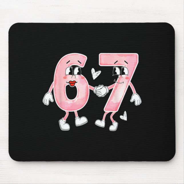 Funny Valentine's Day 6 7 Six Seven Meme Valentine Mouse Mat (Front)