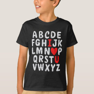 Funny Valentines Day Alphabet Abc Teachers Boys Gi T-Shirt