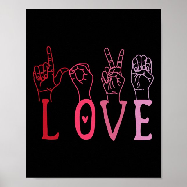 Funny Valentines Day Asl  Poster (Front)