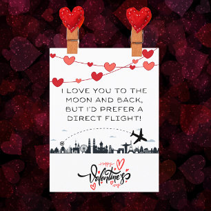 Funny Valentine's Day,Aviation Joke, Minimalist Card