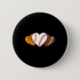 Funny Valentines Day Basketball Baseball Football 6 Cm Round Badge