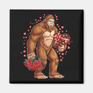 Funny Valentines Day Bigfoot Heart Love Sasquatch Magnet