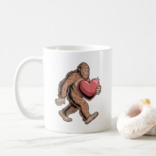 Funny Valentines Day Bigfoot Heart Sasquatch Lover Coffee Mug