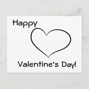 Funny Valentine's Day Black & White Heart Postcard