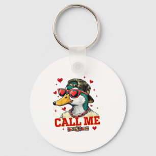 Funny Valentine's Day Boy Duck Hunting Call Me Tod Key Ring