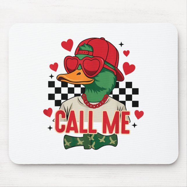 Funny Valentine's Day Boy Duck Hunting Call Me Tod Mouse Mat (Front)