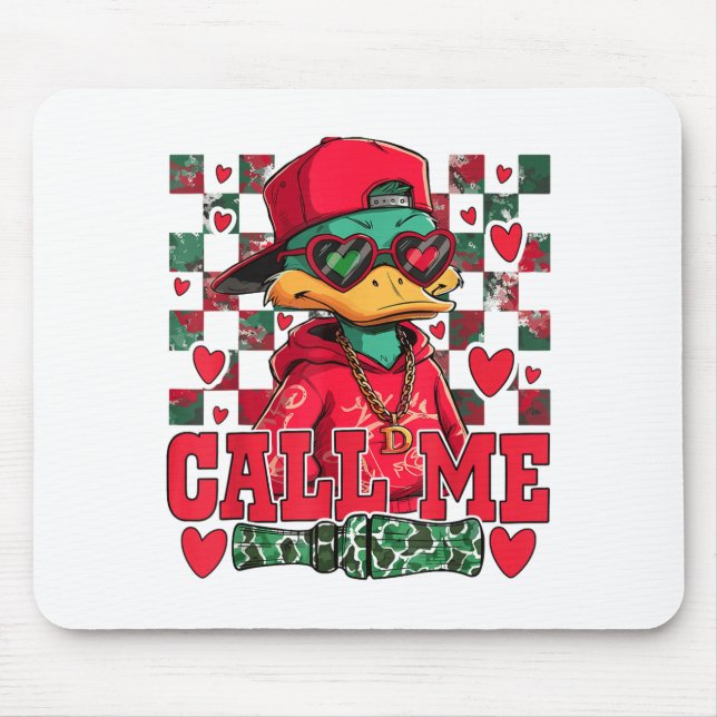 Funny Valentine's Day Boy Duck Hunting Call Me Tod Mouse Mat (Front)