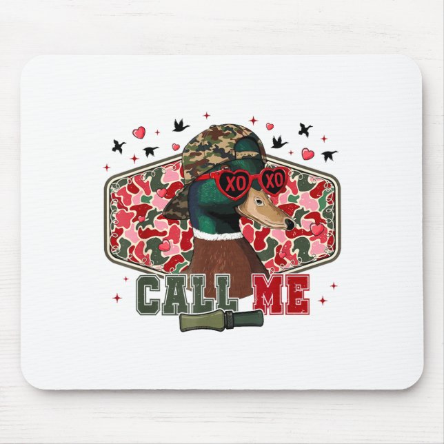 Funny Valentine's Day Boy Duck Hunting Call Me Tod Mouse Mat (Front)