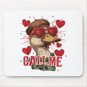 Funny Valentine's Day Boy Duck Hunting Call Me Tod Mouse Mat