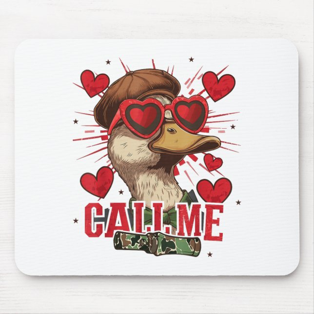 Funny Valentine's Day Boy Duck Hunting Call Me Tod Mouse Mat (Front)