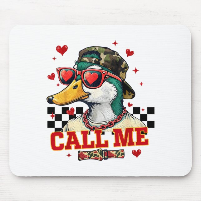 Funny Valentine's Day Boy Duck Hunting Call Me Tod Mouse Mat (Front)