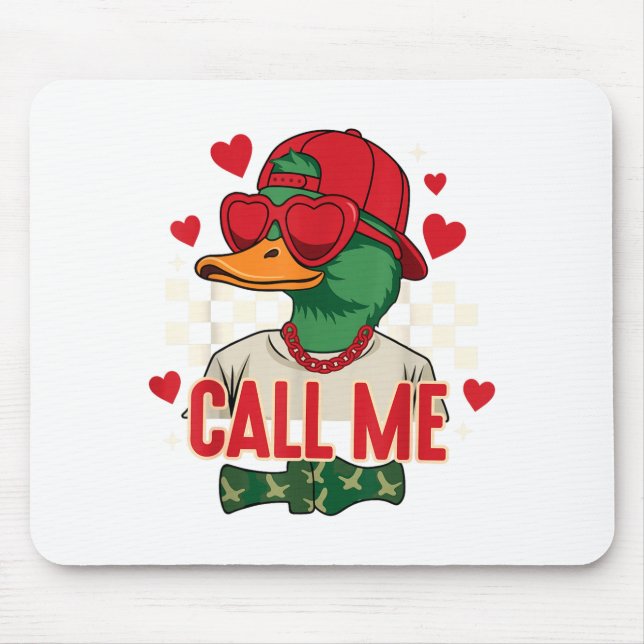 Funny Valentine's Day Boy Duck Hunting Call Me Tod Mouse Mat (Front)