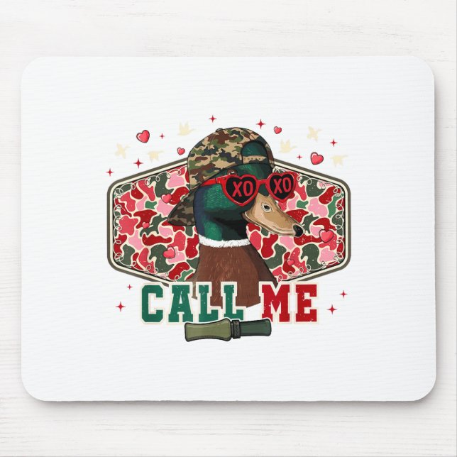 Funny Valentine's Day Boy Duck Hunting Call Me Tod Mouse Mat (Front)