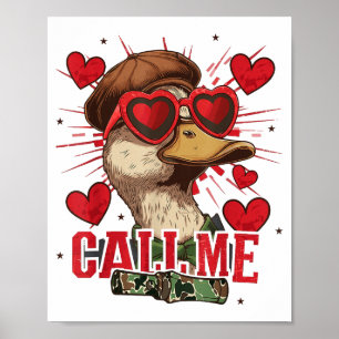 Funny Valentine's Day Boy Duck Hunting Call Me Tod Poster