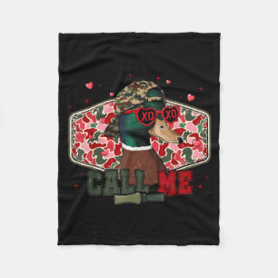 Funny Valentines Day Boy Duck Hunting Call Me Todd Fleece Blanket
