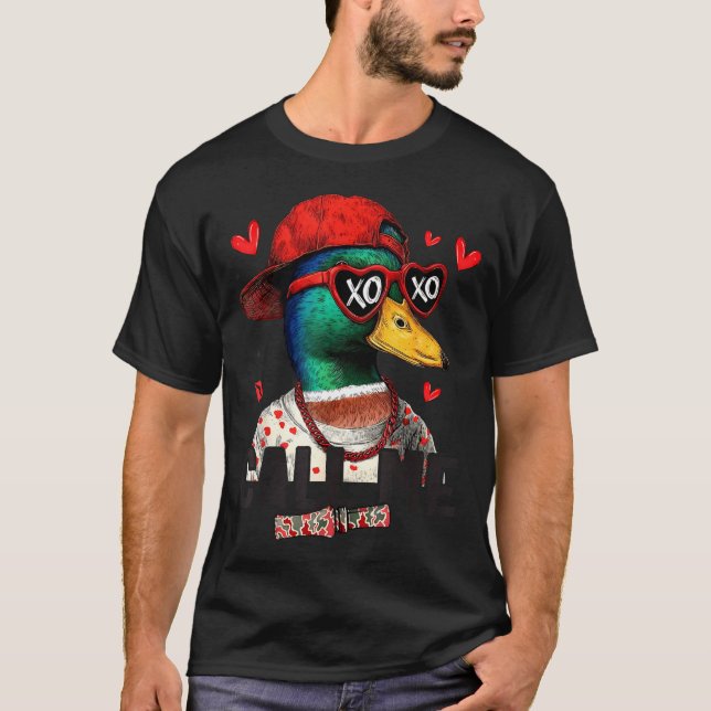 Funny Valentines Day Call Me Duck Hunting Men Wome T-Shirt (Front)