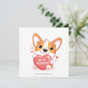 Funny Valentines Day Card - Corgi Dog Card