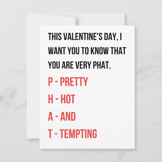 Funny Valentines day card for her (Front)