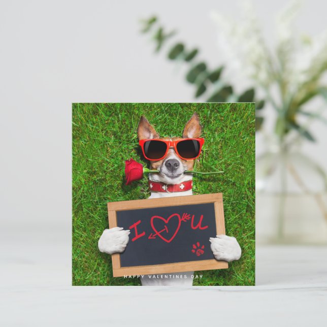 Funny Valentines Day Card - Jack Russel Card (Standing Front)