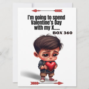 Funny Valentine's day card,Lonely boy humour