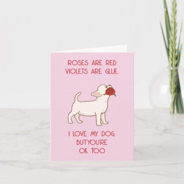 Funny Valentine's Day Card - Love Dog Design (Front)